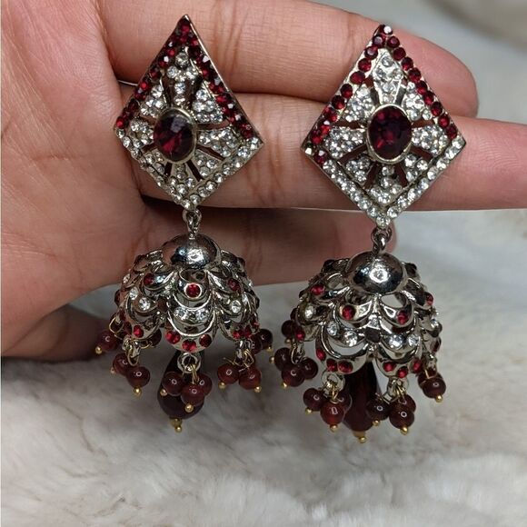 Ruby like stone earrings  - Picture 1 of 1